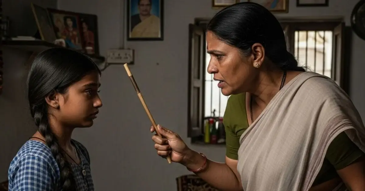 Parent scolding girl child