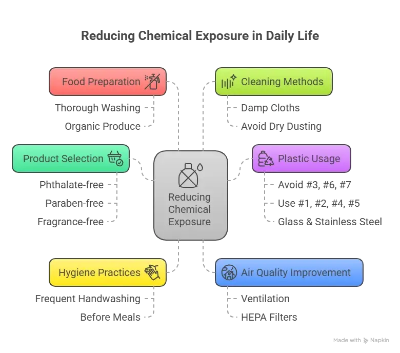 Reducing chemical exposure in daily life especially around children