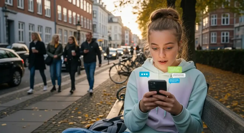 teenage girl talks to chatbot 
